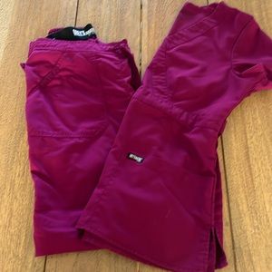 Greys anatomy maroon scrub set